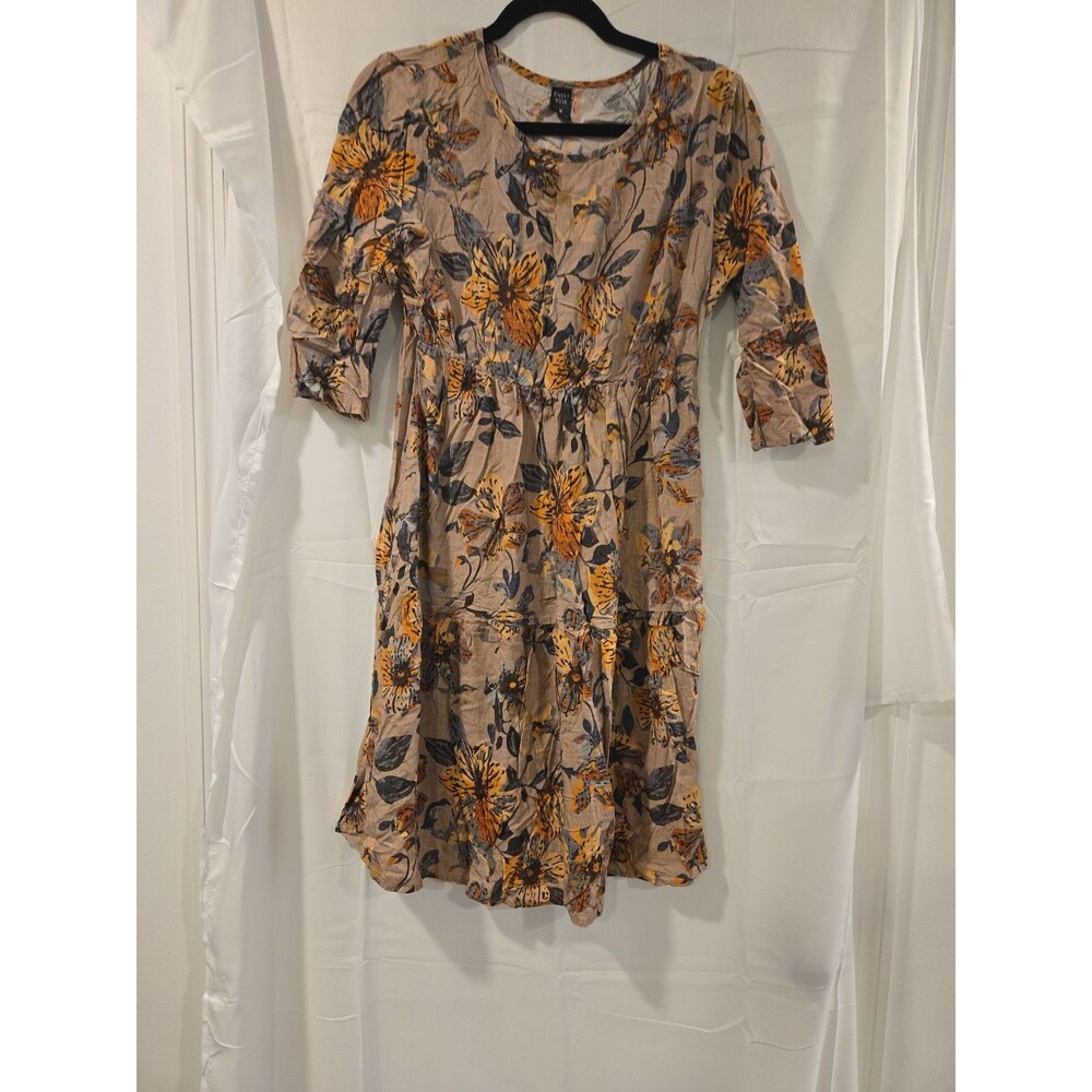 Emery Rose Floral Print Boho Tiered Midi Dress